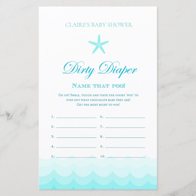 Dirty Diaper - Baby Shower Game (Front)