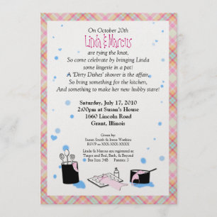 'Dirty Dishes' Bridal Shower Invitation