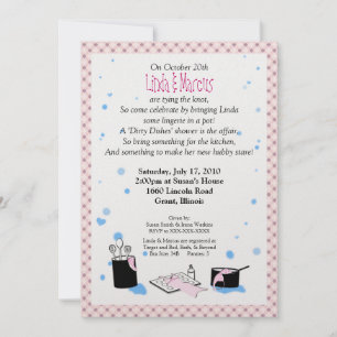 'Dirty Dishes' Bridal Shower Invitation (Lingerie)