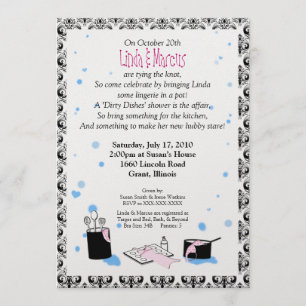 'Dirty Dishes' Bridal Shower Invitation (Lingerie)