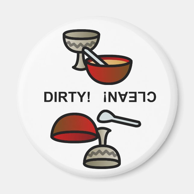 Dirty Dishes / Clean Dishes Magnet (Front)