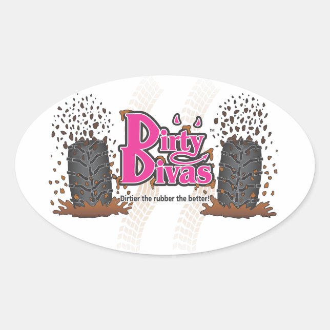 Dirty Divas Oval Sticker (Front)