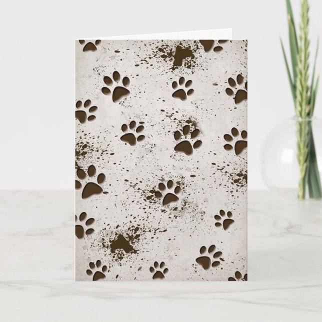 Dirty Dog Pawprint Birthday Card (Front)