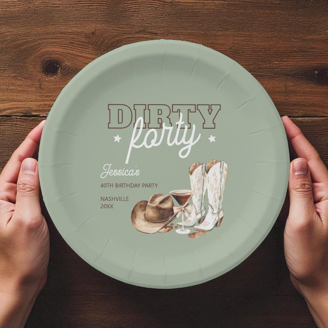Dirty Forty Western Rodeo 40th Birthday Party Paper Plate (Dirty Forty Western Rodeo 40th Birthday Party Paper Plates)
