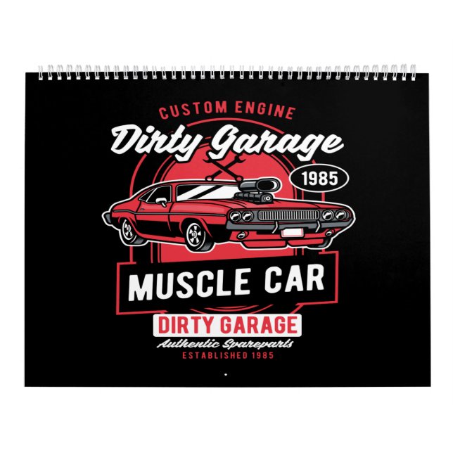 dirty garage muscle car calendar (Cover)