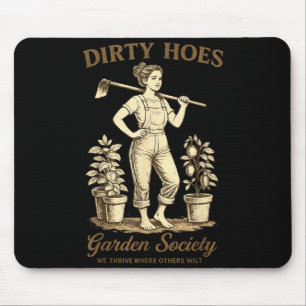 Dirty hoes garden society funny gardener vintage mouse mat