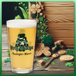 Dirty Hooligan Logo - Personalised Glass