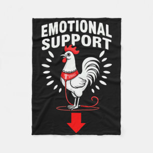 Dirty Joke Rooster Chicken Emotional Support Fleece Blanket