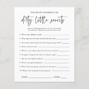 Dirty Little Secrets Bachelorette Party Game