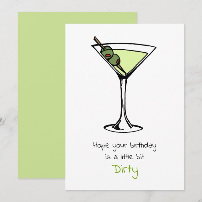 Dirty Martini 30 Birthday  Card (Front/Back)