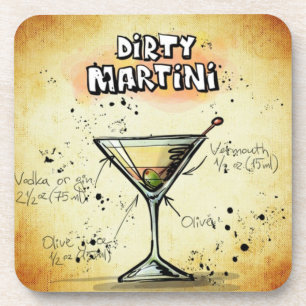 Dirty Martini Bartender Drink Recipe Coaster