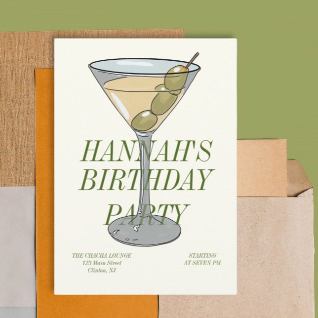 Dirty Martini Birthday Invitation  (Creator Uploaded)