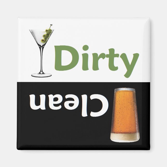 Dirty Martini Clean Dirty Dishwasher Magnet (Front)