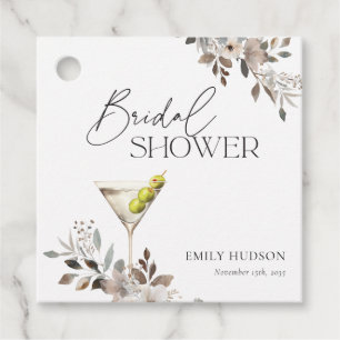 Dirty Martini Cocktail Bridal Shower Favour Tags