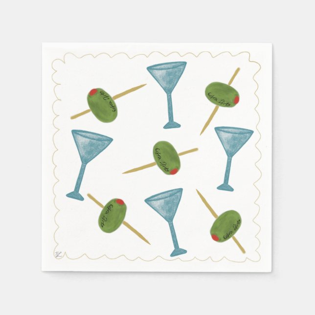 Dirty Martini Cocktail Napkins (Front)