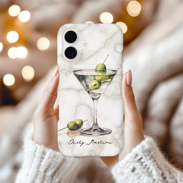 Dirty Martini Cocktail on Neutral Marble Pattern (Creator Uploaded)