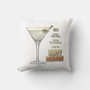 Dirty Martini Cocktail Recipe Art Cushion