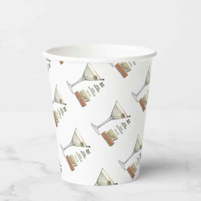 Dirty Martini Cocktail Recipe Art Paper cup (Front)