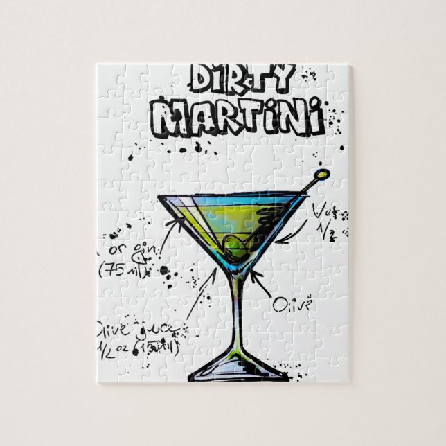 Dirty Martini Cocktail Recipe Jigsaw Puzzle (Vertical)