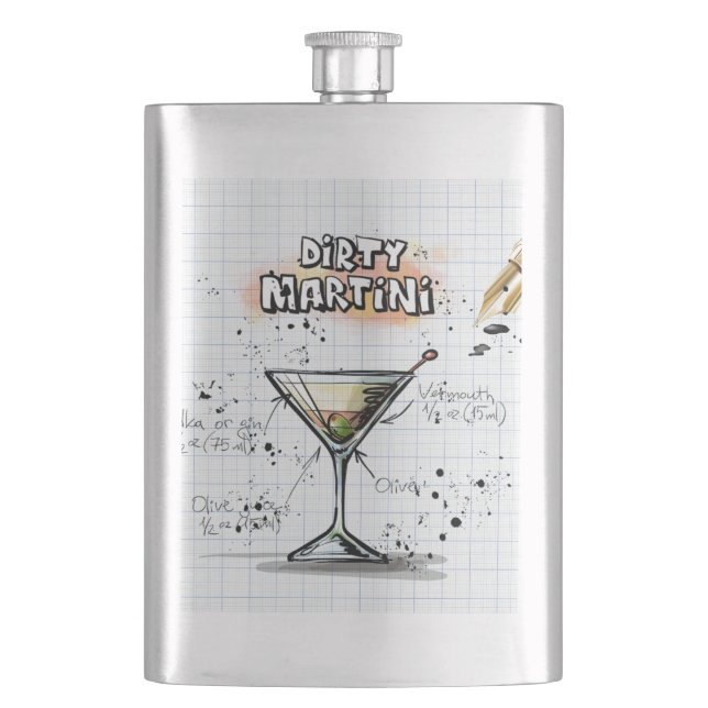 Dirty Martini Hip Flask (Front)