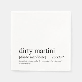 Dirty Martini Modern Quote Black Typography Napkin