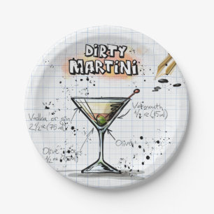 Dirty Martini Paper Plate