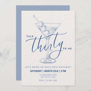 Dirty Martini "Talk Thirty to Me" Adult Birthday Invitation