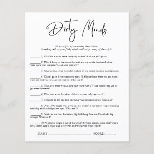 Dirty Minds Bridal Shower Game