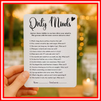 Dirty Minds Bridal Shower Game Humour Funny Adult