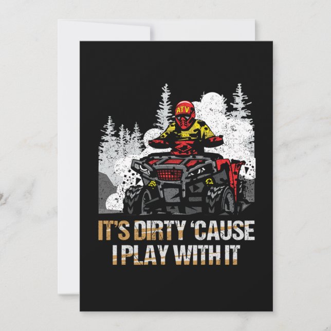 Dirty Mud Quad ATV Rider Motorsport Offroad Gift Invitation (Front)