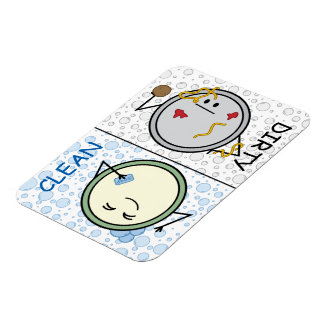 Dirty or Clean - Dishwasher Status Cartoon Plates Magnet