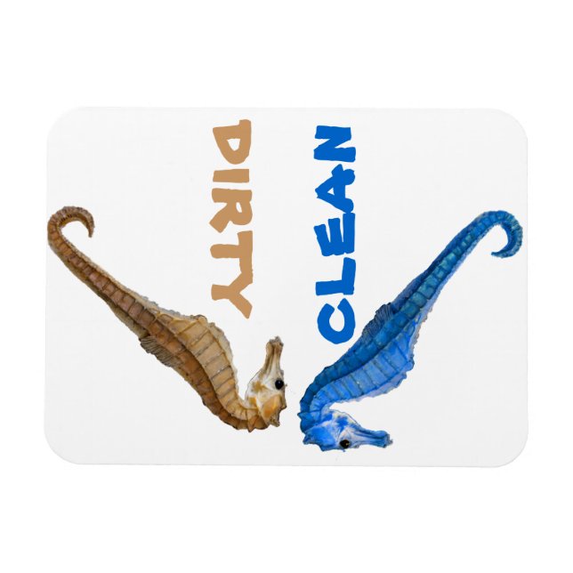 Dirty or Clean Seahorse Magnet (Horizontal)