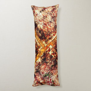 Dirty or rusty disorganised layers on brown marble body cushion