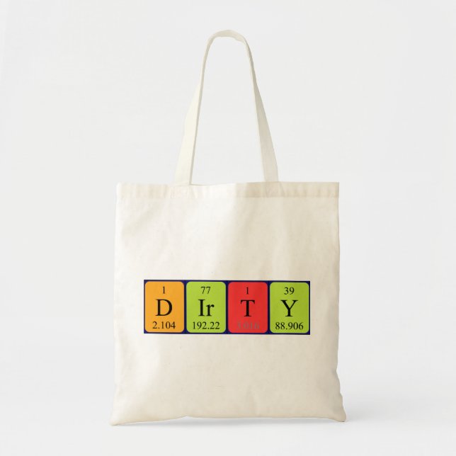 Dirty periodic table name tote bag (Front)