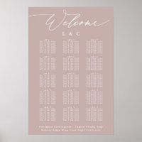 Dirty Pink Taupe Calligraphy Welcome Seating Chart
