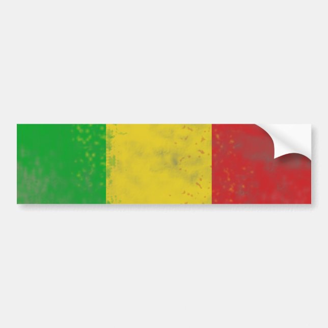 Dirty Rasta Coloured Bars Bumper Sticker (Front)
