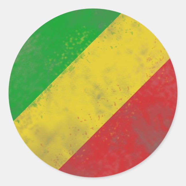 Dirty Rasta Coloured Bars Classic Round Sticker (Front)