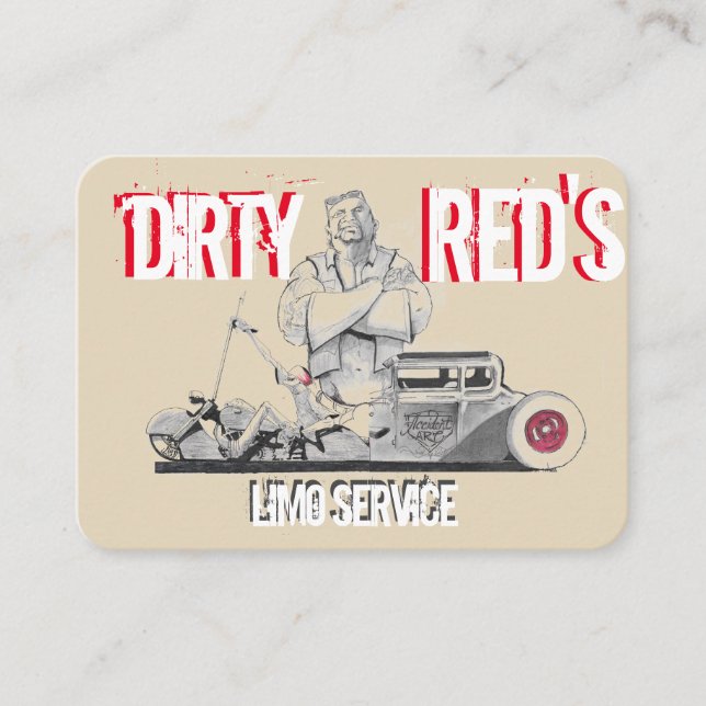 Dirty Red's Limo Service Business Card (Front)