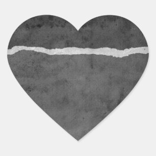 Dirty ripped paper heart sticker