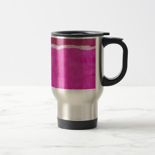 Dirty ripped pink paper travel mug (Right)