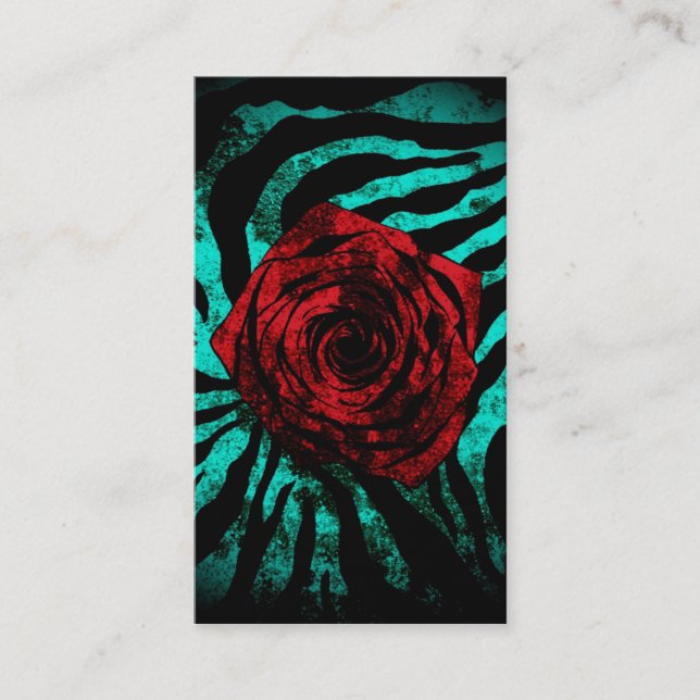 Dirty Rose  Aqua Zebra Business Card (Front)
