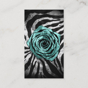 Dirty Rose- Zebra Aqua Business Card