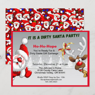 Dirty Santa Ready for Gift Exchange Santa Invitation