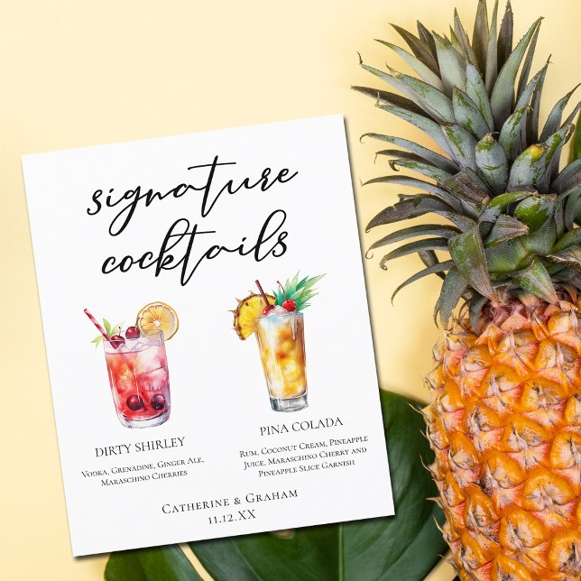 Dirty Shirley Piña Colada Signature Cocktails Menu (Creator Uploaded)