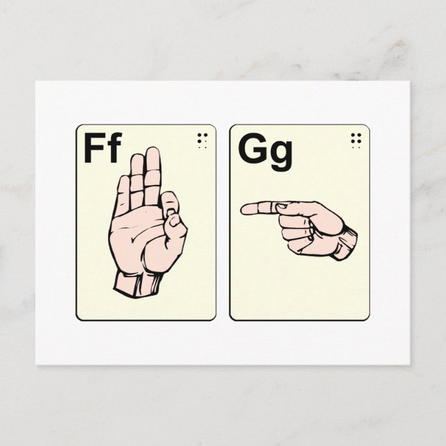 Dirty Sign Language Flash Cards (Front)