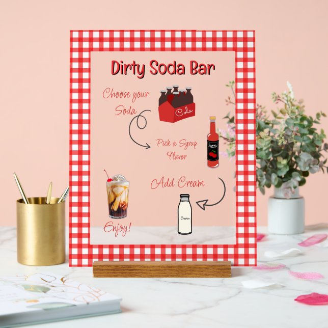 Dirty Soda Bar Acrylic Sign (Wedding)
