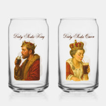 Dirty Soda King and Queen Soda Glasses