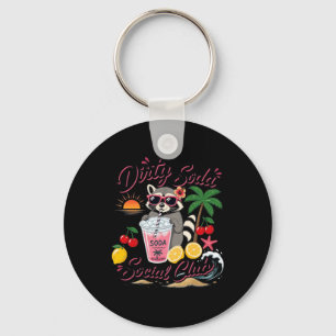 Dirty Soda Social Club Racoon Summer Vacation Key Ring