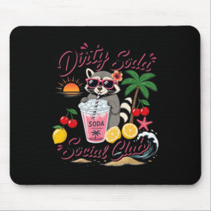 Dirty Soda Social Club Racoon Summer Vacation Mouse Mat