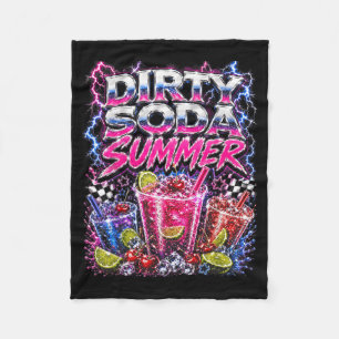 Dirty Soda Summer Retro Y2K Bootleg Aesthetic Fleece Blanket